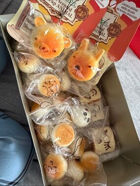 Lot Of 23 Brand New Mixed Faces Squishes - Bread, Panda, Animal Bread with Charm